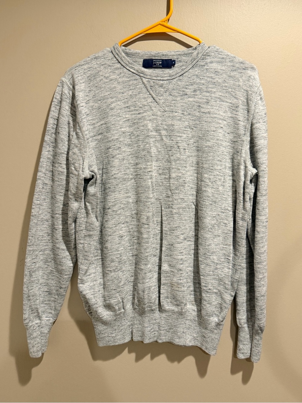 J.Crew Gray 100% Cotton Crewneck Pullover Sweater Size M